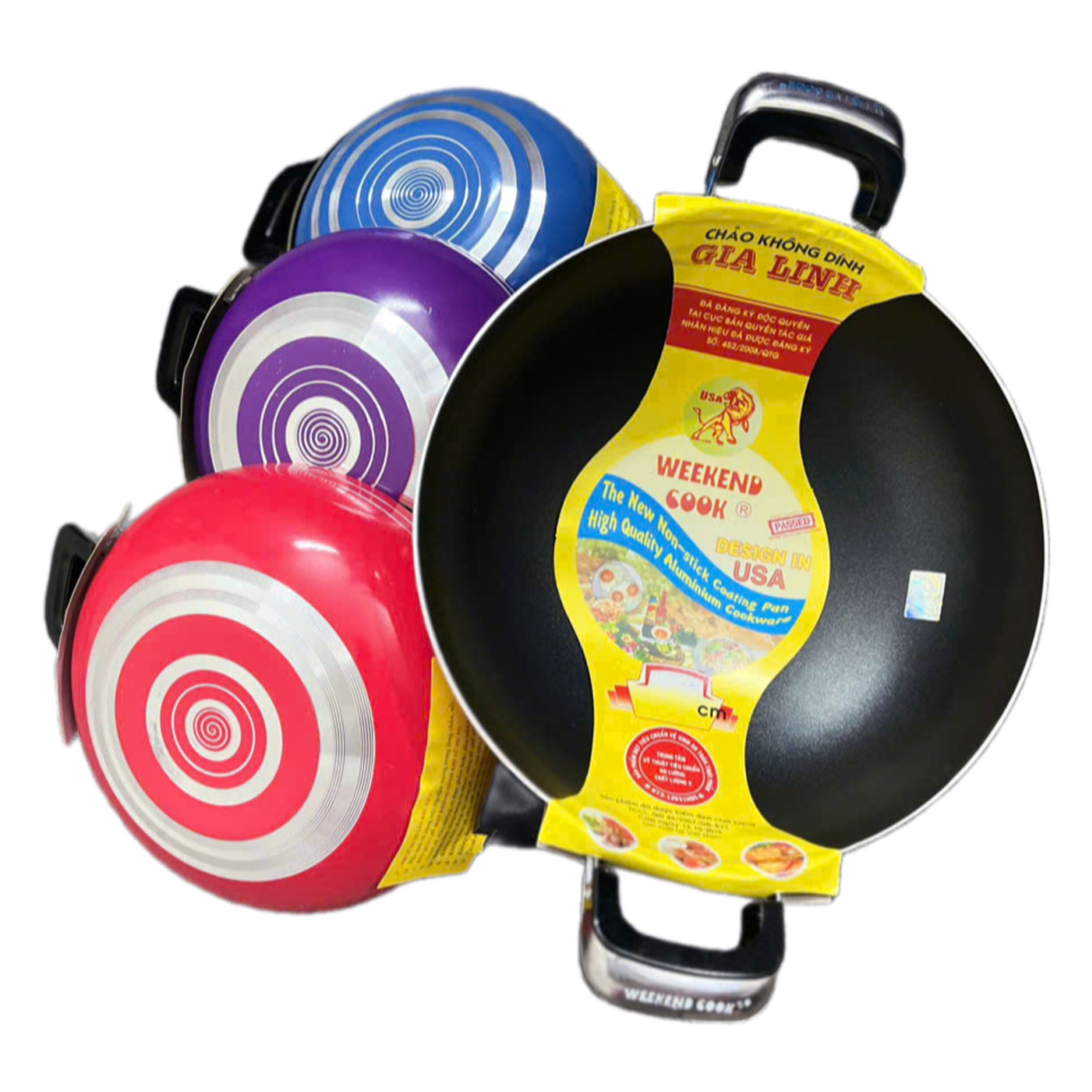 Chảo bầu sâu 2 quai inox phích 32cm