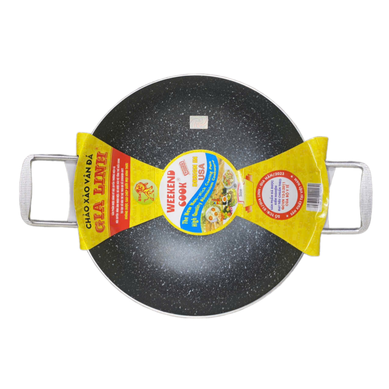 Chảo xào vân đá 2 quai vuông plus 50cm