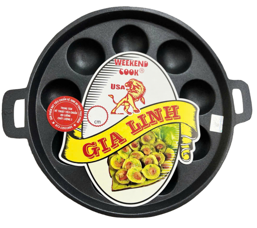 Khuôn bánh khọt chống dính nắp đen 7 bánh