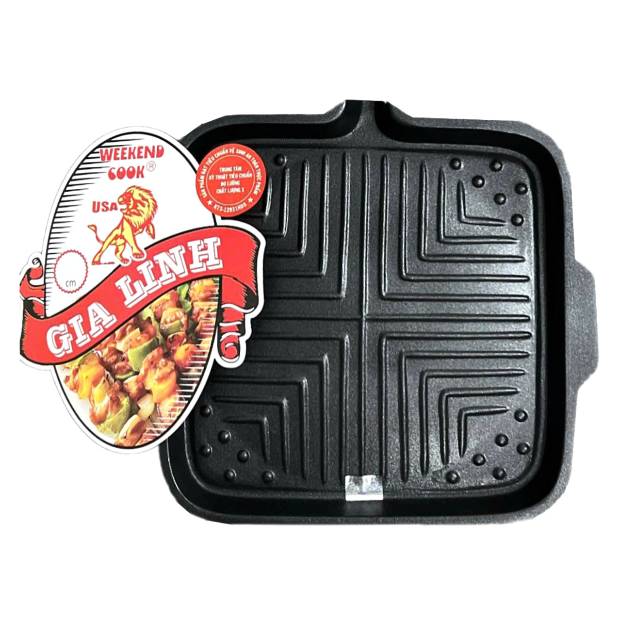 Vỉ nướng chống dính vuông hoa văn bi nhỏ 28 x 28cm